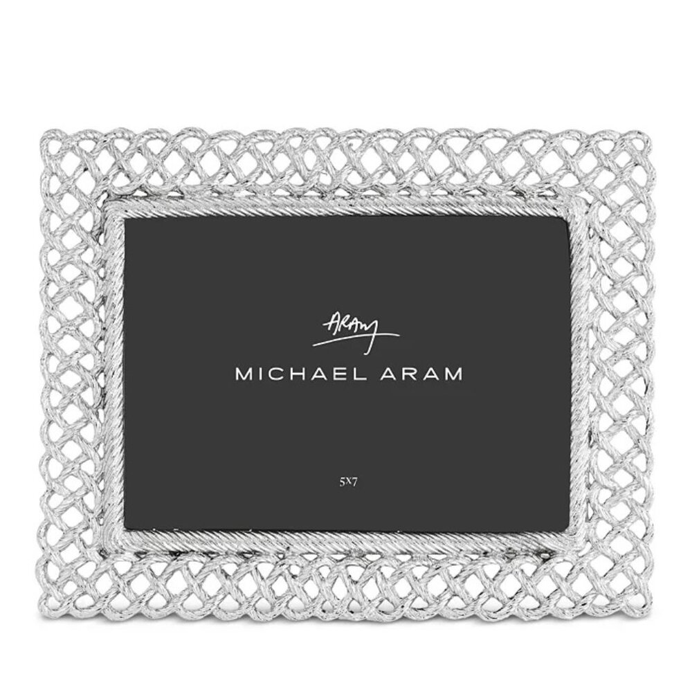 MICHAEL ARAM * LOVE KNOT * PHOTO FRAME 5x7 ** NEW IN BOX ** SILVER COLOR